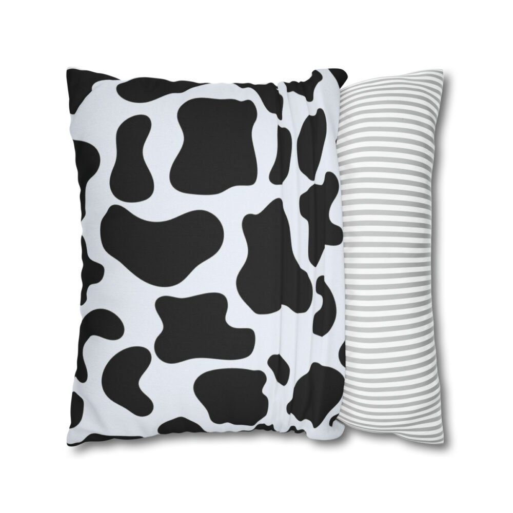 Black and White Cowhide Print Throw Pillow Covers - Image 2