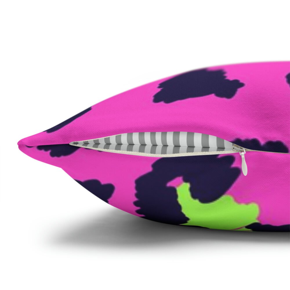 Colorful Leopard Print on Pink Throw Pillow Covers - Image 2
