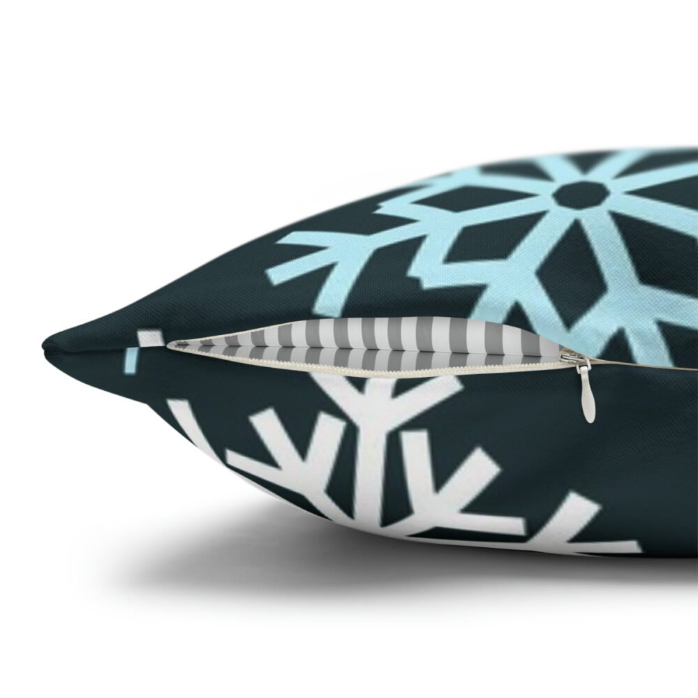 Festive Christmas Snowflakes Blue Throw Pillow Covers - Image 3