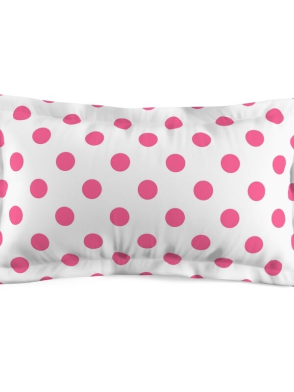 Pink Polka Dot on White Pillow Shams