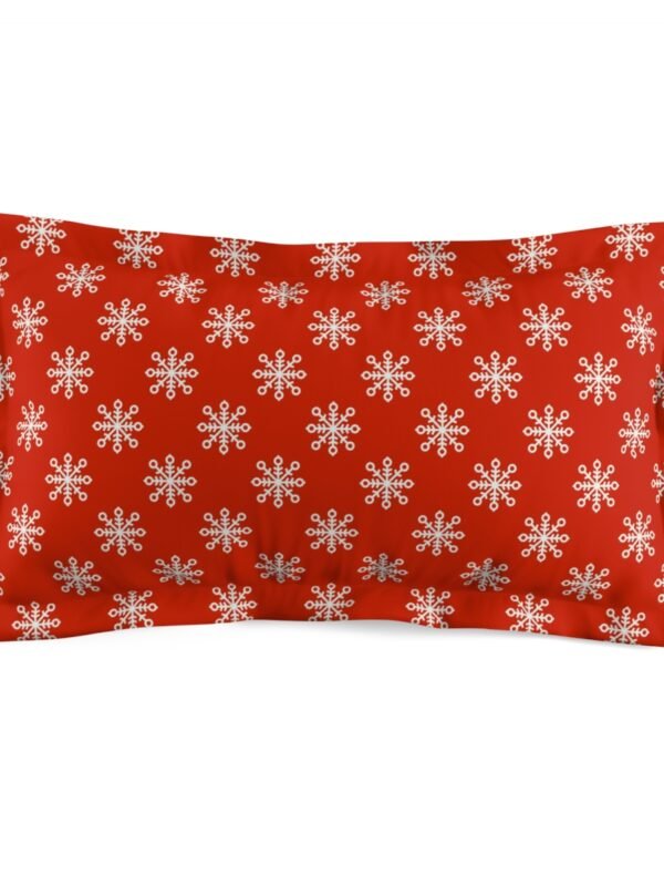 Red and White Snowflakes Pillow Shams