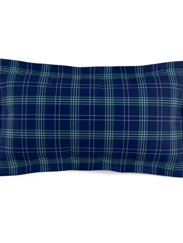 Blue Plaid King Size Pillow Case