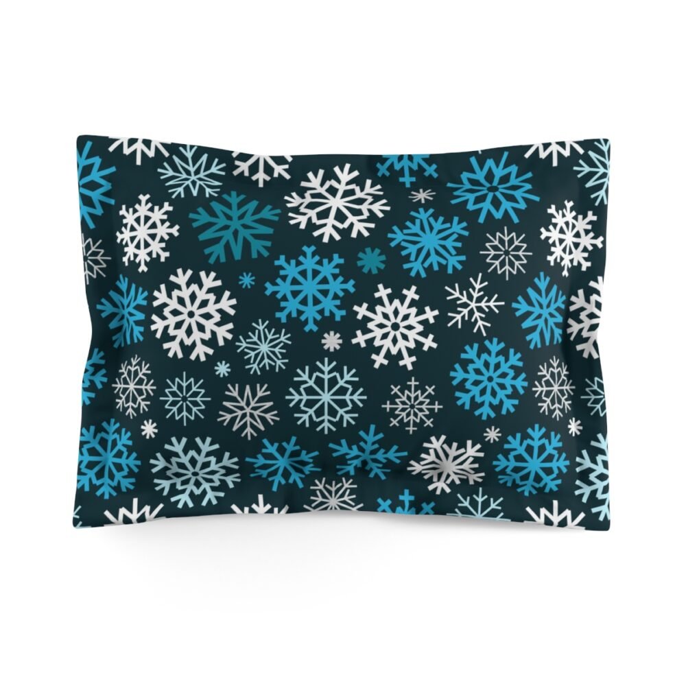 Blue Christmas Snowflakes Standard and King Pillowcase