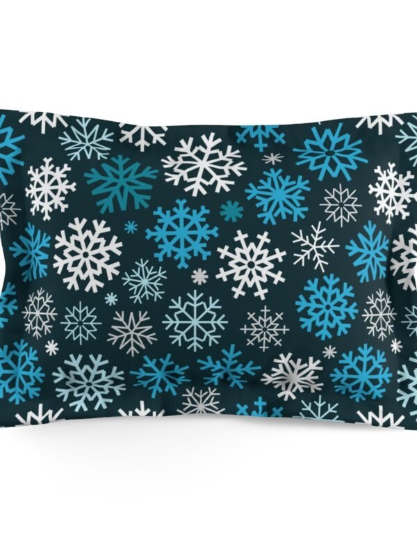 Blue Christmas Snowflakes Standard and King Pillowcase - King