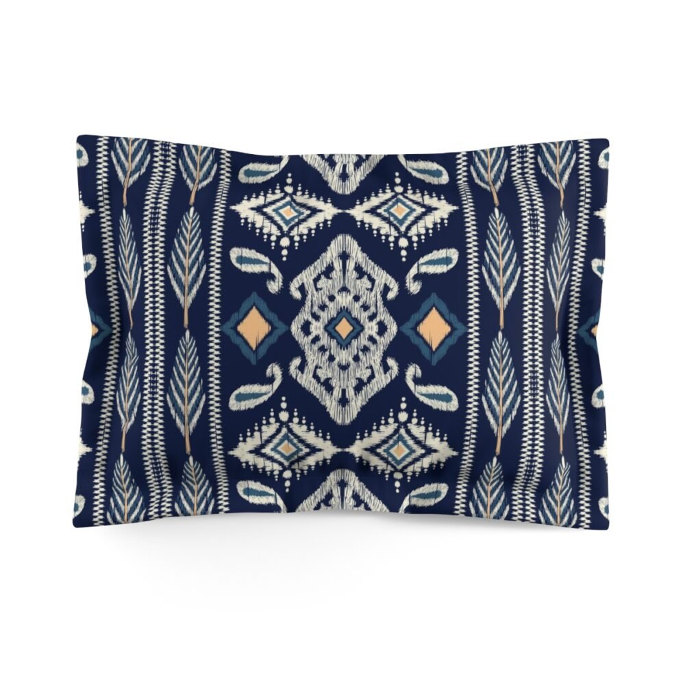 Navy Blue Ikat Pillow Shams