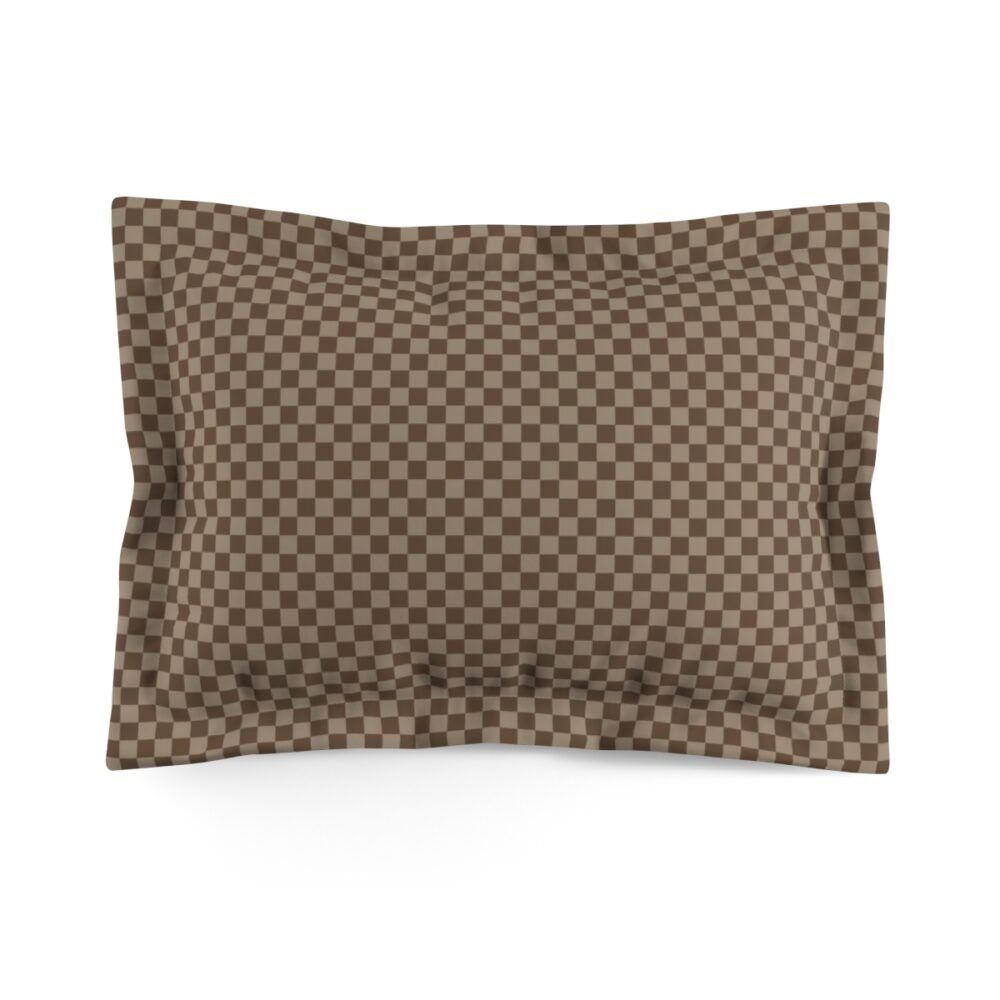 Brown Checkered Pillow Case
