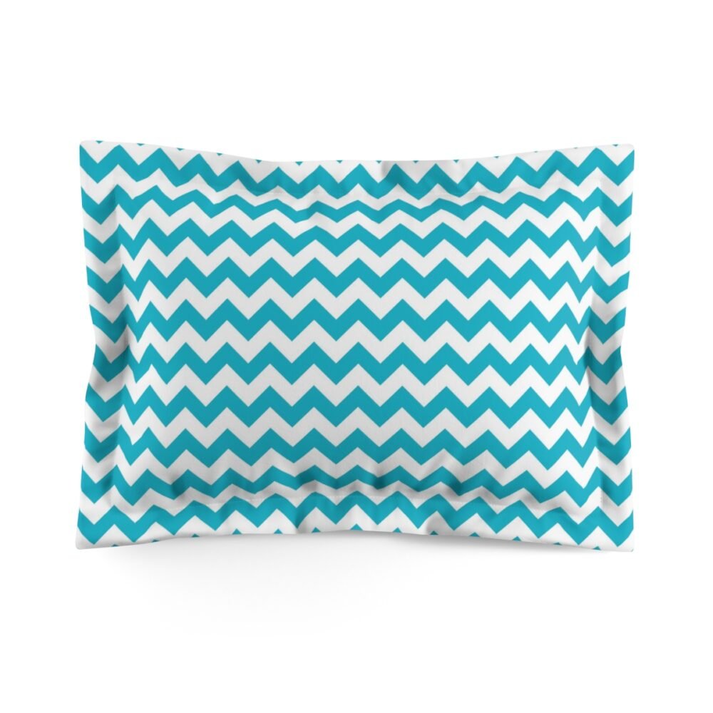 Aqua Blue & White Chevron Pattern Pillow Case