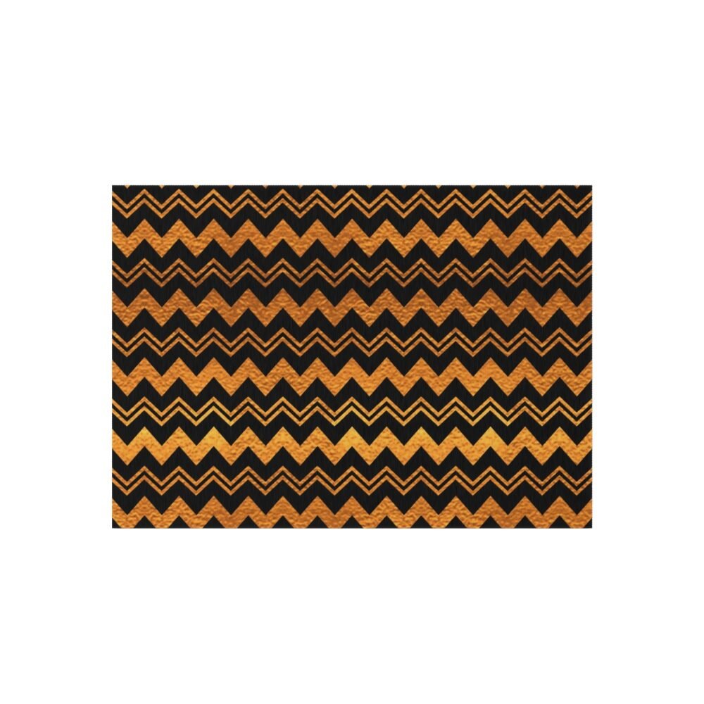 Abstract Black and Gold Chevron Indoor Outdoor Area Rugs - Image 7