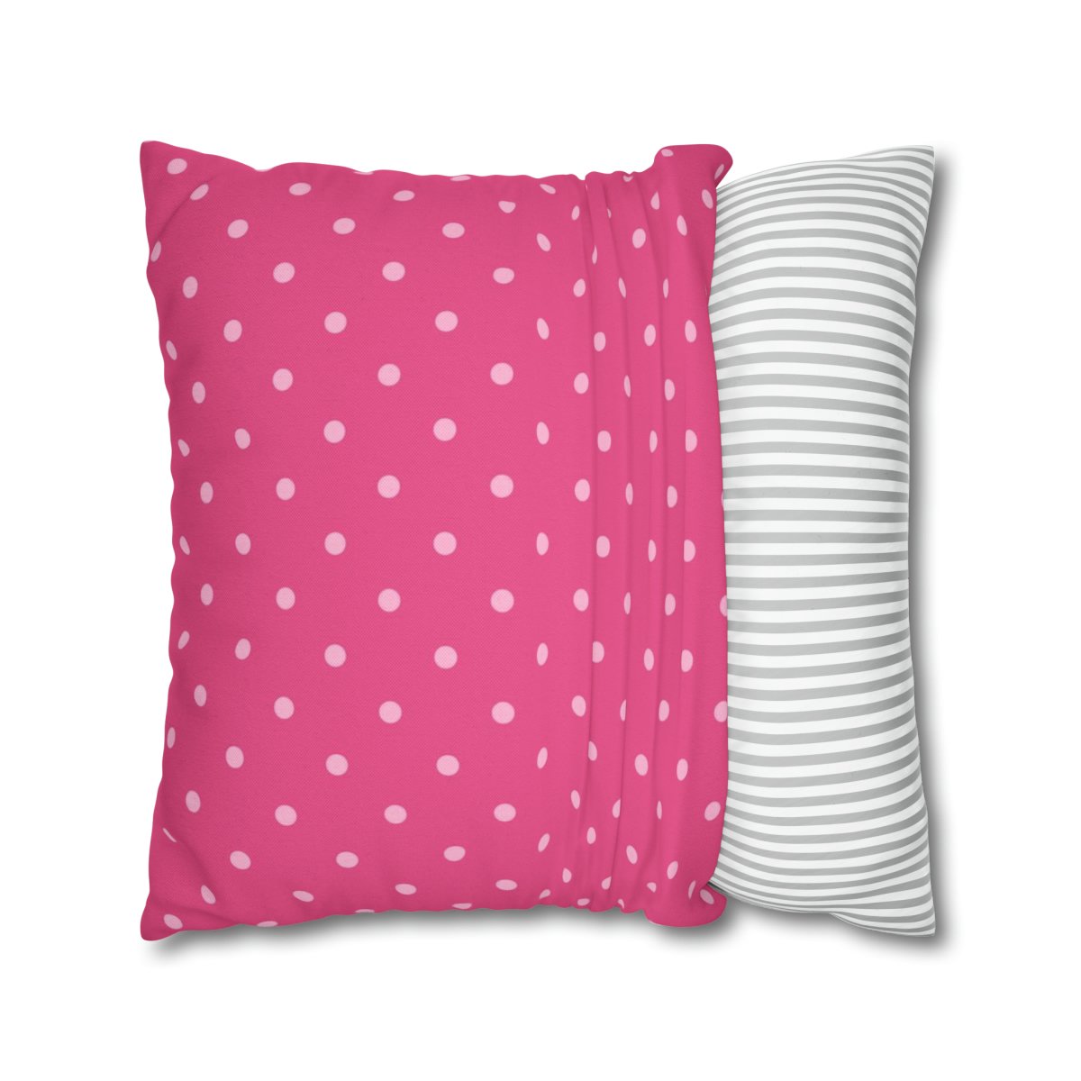 Seamless Pink Polka Dots Throw Pillow Covers with Zippers - Image 2