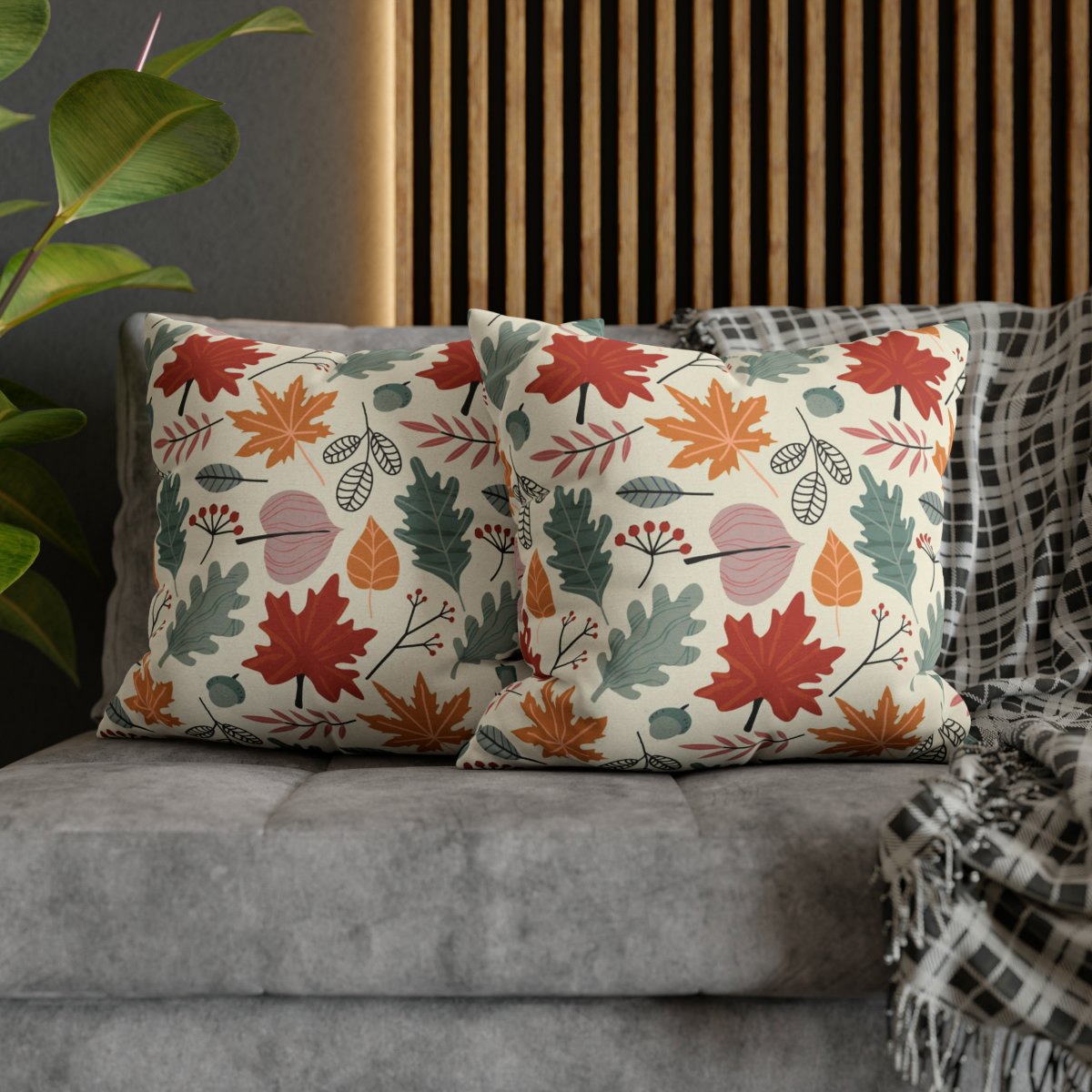 Colorful Autumn Fall Throw Pillow Covers with Zipper - Image 5
