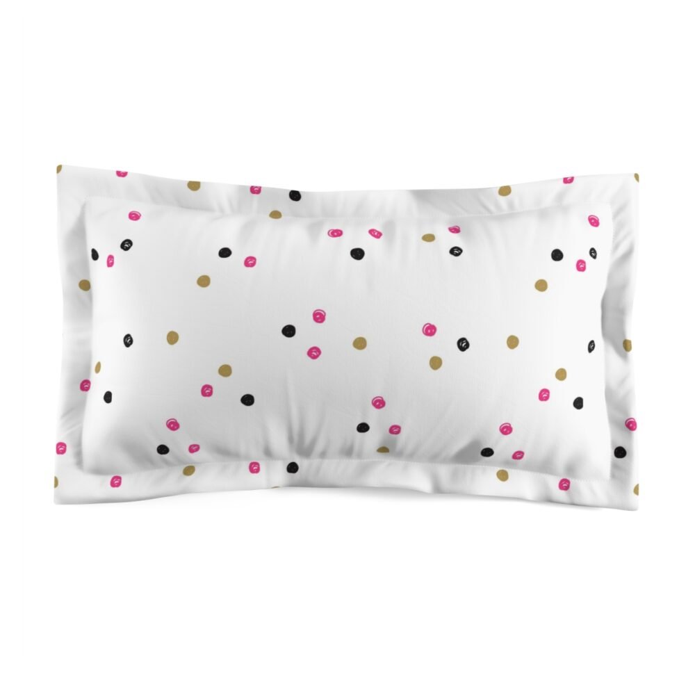 Multicolor Polka Dots on White Standard King Pillow Shams - Image 2