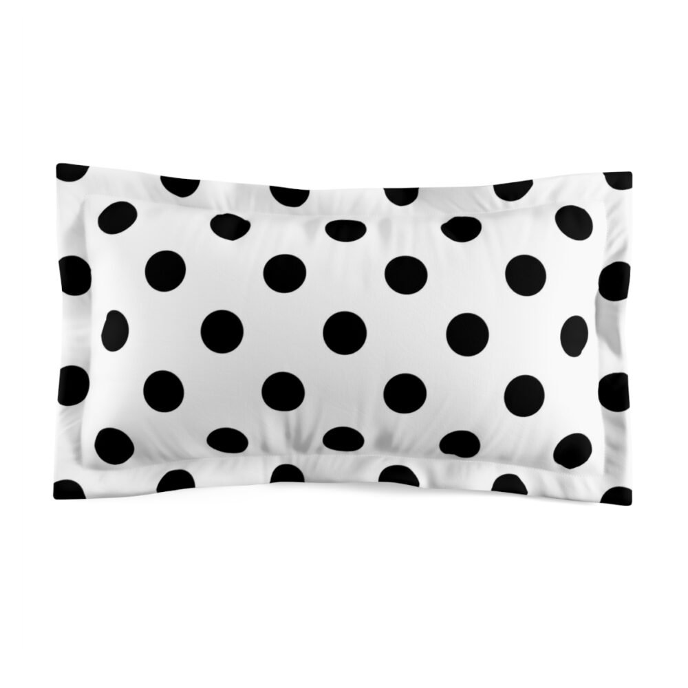 Big Polka Dot in Black and White Pillow Shams - Image 2