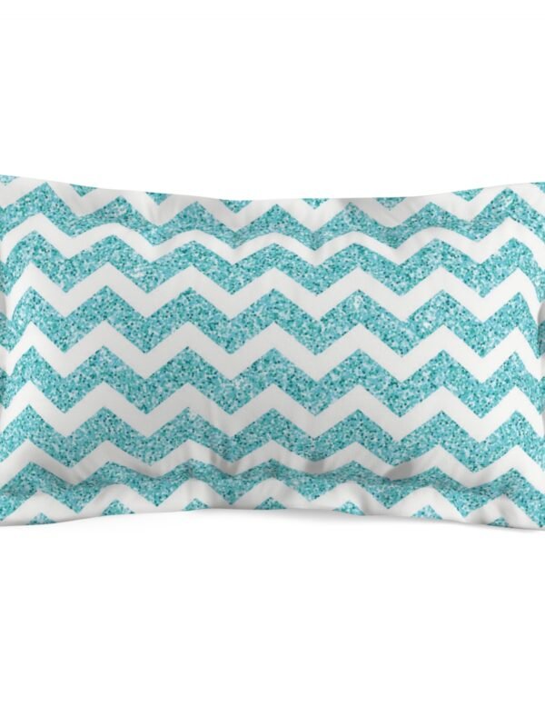Aqua Blue Chevron King Pillow Shams