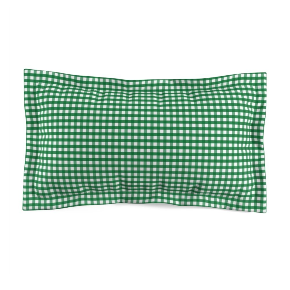 Dark Green Gingham Check Plaid Standard King Pillow Cases, Standard & King Pillow Shams > Gingham - Image 2