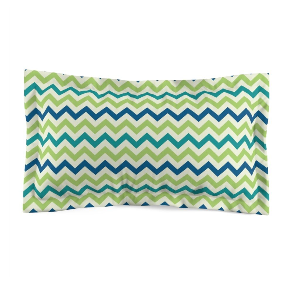 Green Zigzag Chevron King Pillow Shams