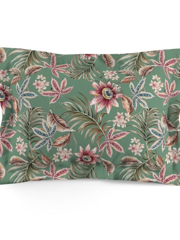 Green Floral Pillow Shams