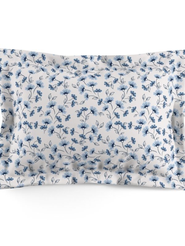 Blue and White Ditsy Flowers Print Standard & King Pillow Shams - Standard