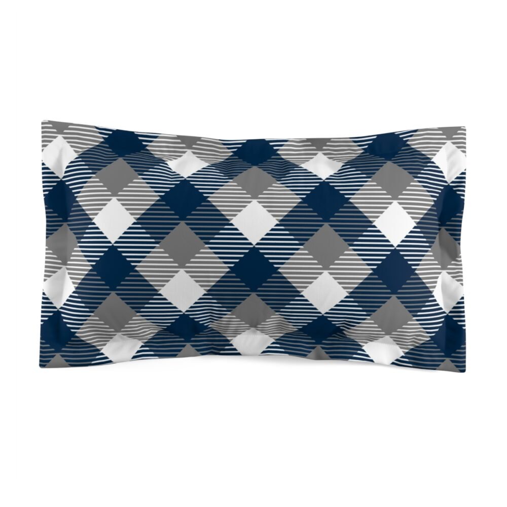 Blue n White Checkered Gingham Pillow Shams, Standard & King Pillow Shams > Gingham - Image 2