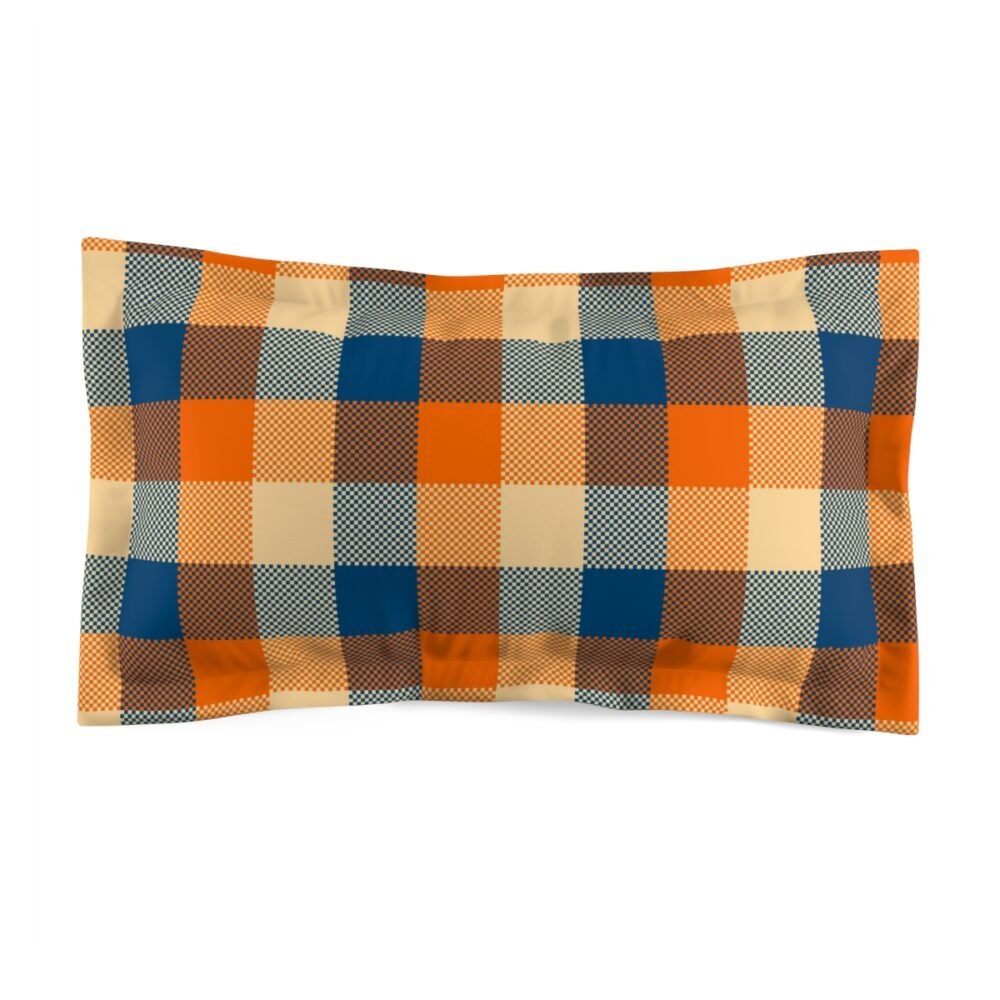 Orange Buffalo Plaid King Pillow Shams