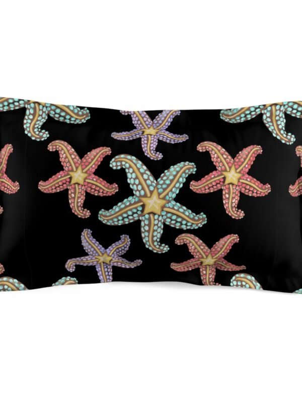 Black Starfish King Pillow Shams