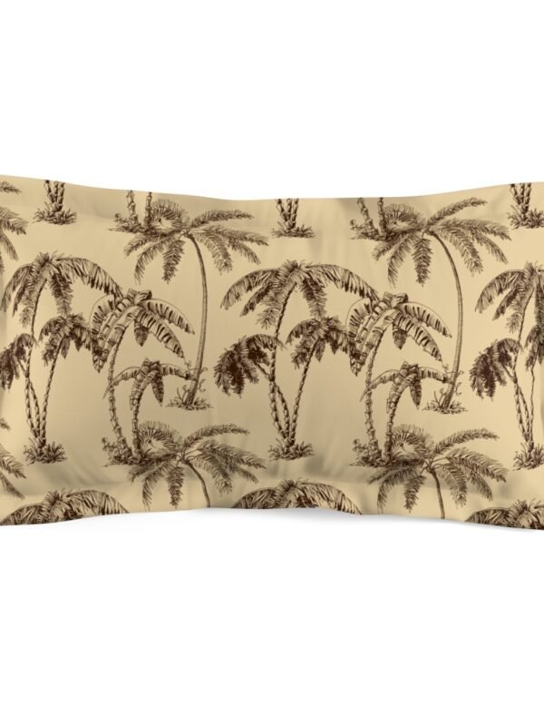 Beige Palm Tree King Pillow Shams