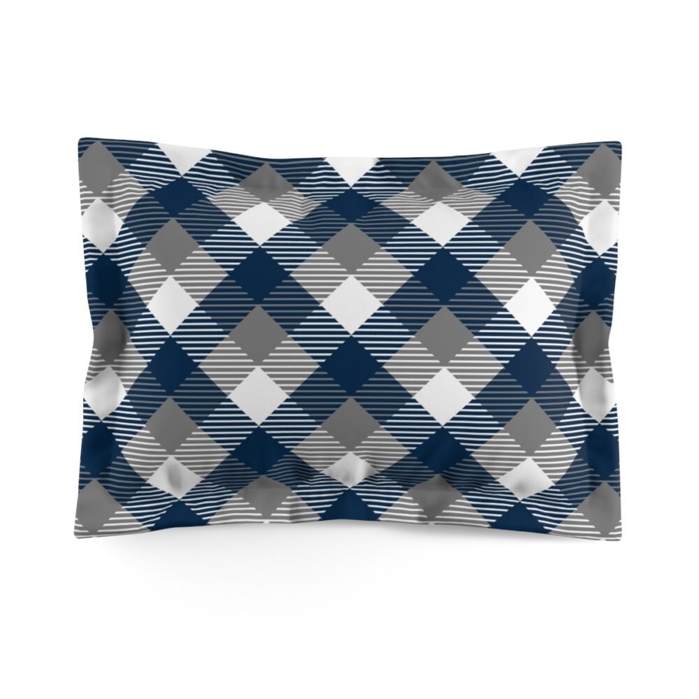 Blue n White Checkered Gingham Pillow Shams, Standard & King Pillow Shams > Gingham