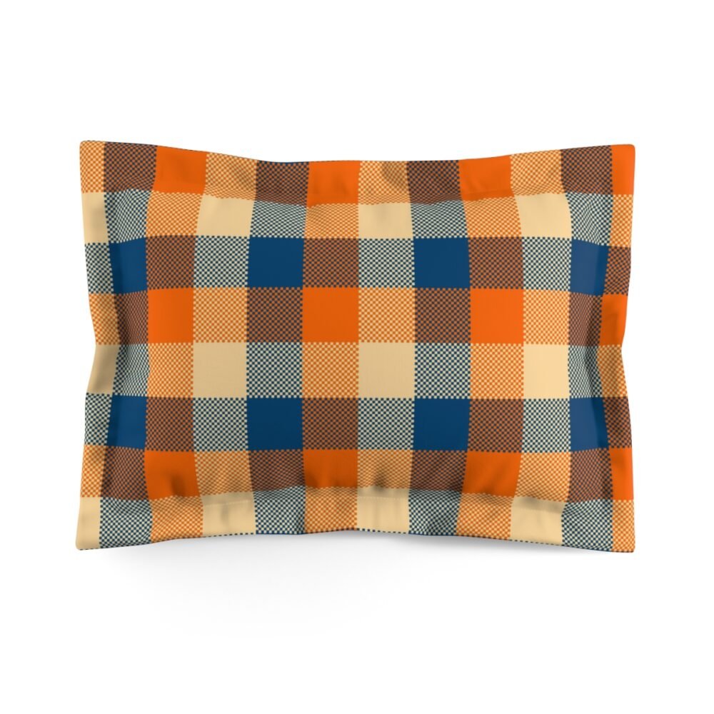 Orange Buffalo Plaid Pillow Shams