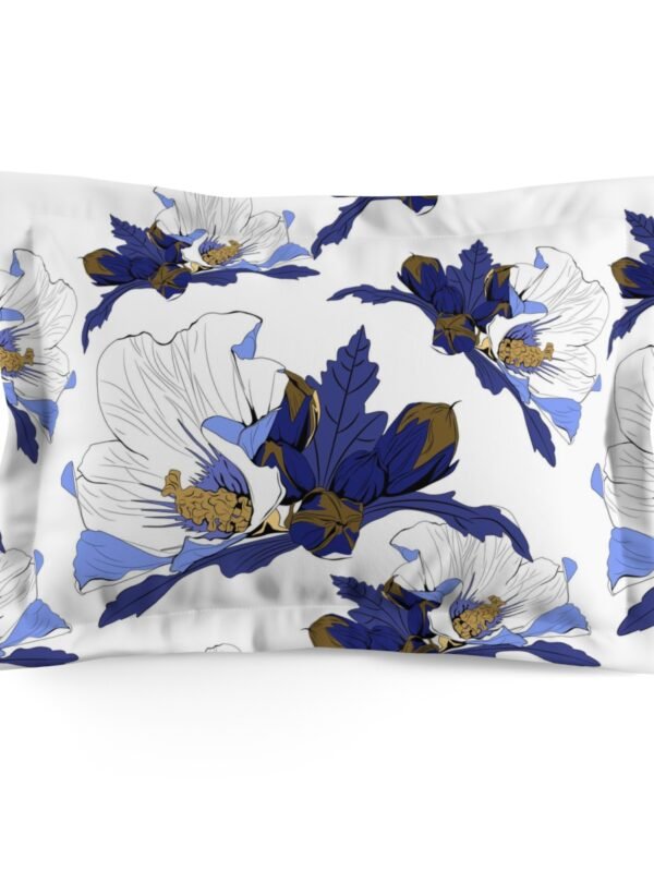 Blue & White Floral Pillow Shams