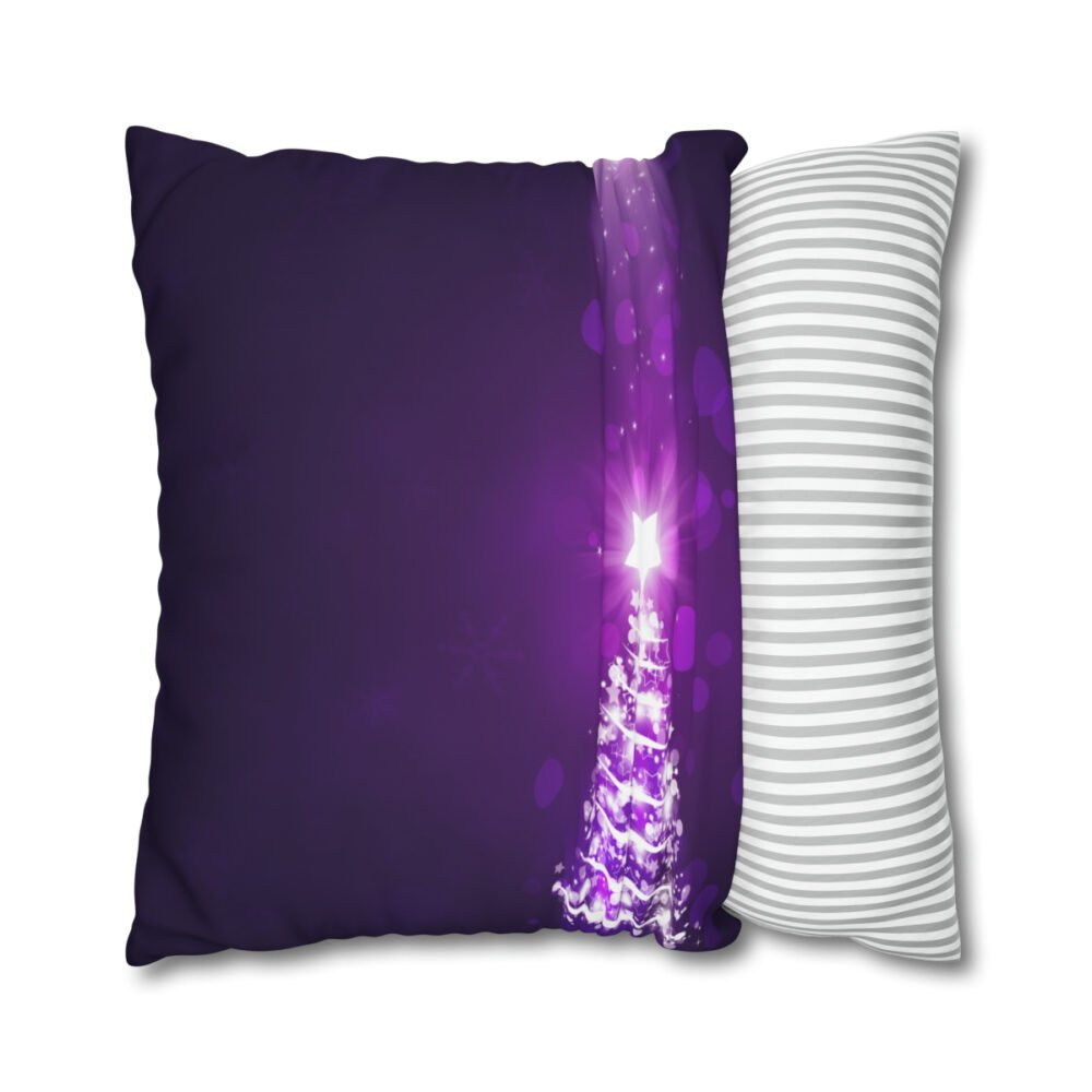 Abstract Christmas Festive Purple Euro Pillow Shams - Image 4