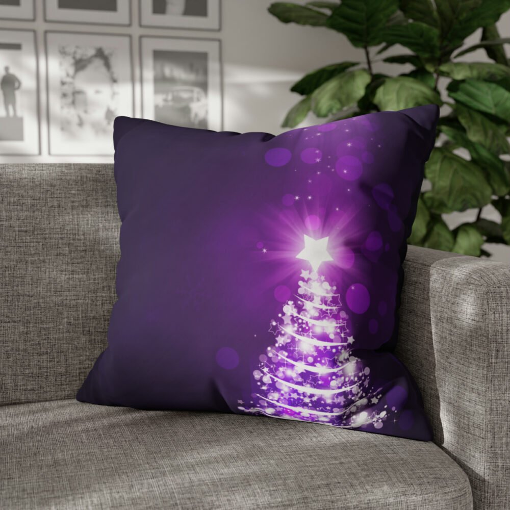 Abstract Christmas Festive Purple Euro Pillow Shams - Image 6