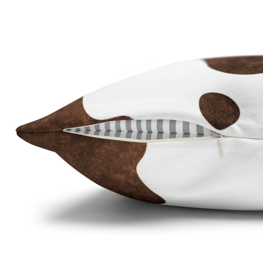 Abstract Brown and White Cow Spot Print Euro Pillow Shams - Image 3