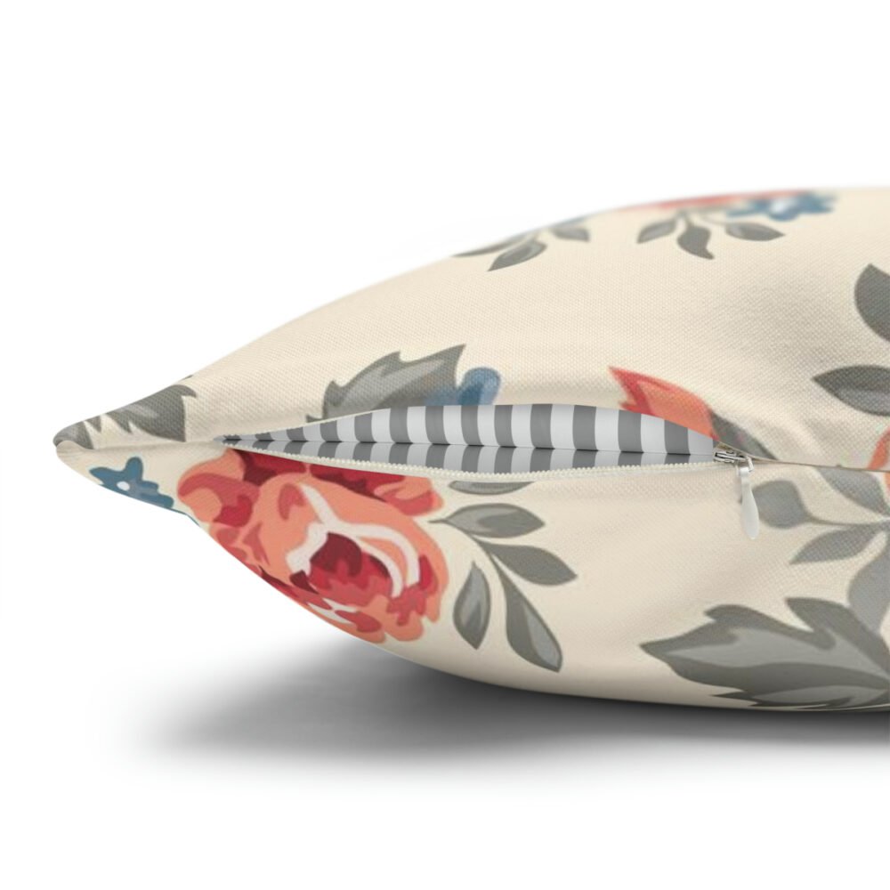 Classic Retro Oranges Roses Print on Cream Euro Sham Pillows - Image 3