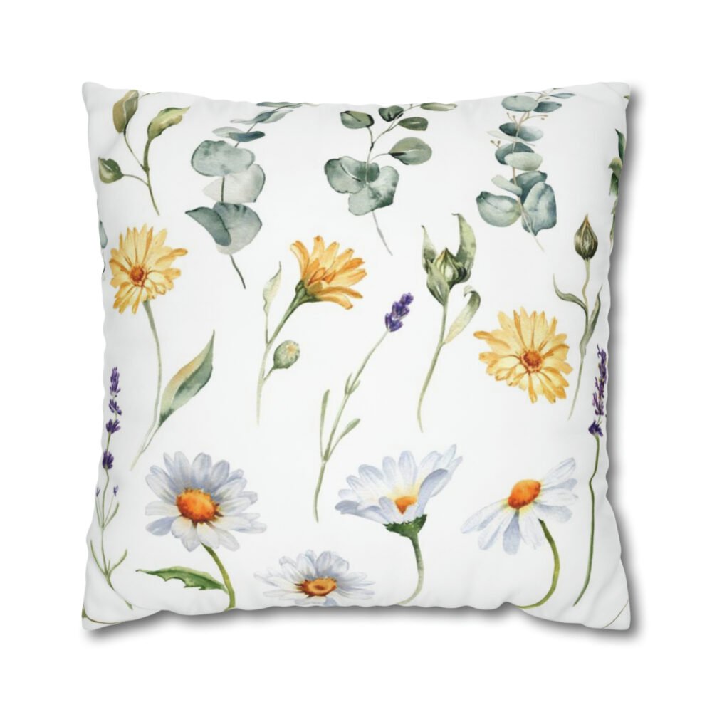 Decorative Watercolor Flowers Euro Bed Pillow Covers
