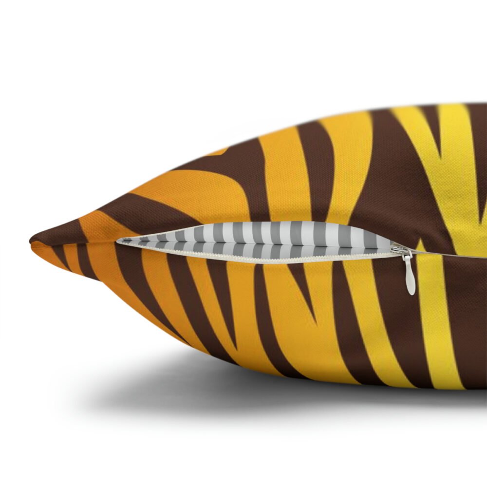 Brown Zebra Striped on Yellow Euro Pillow Shams - Image 3