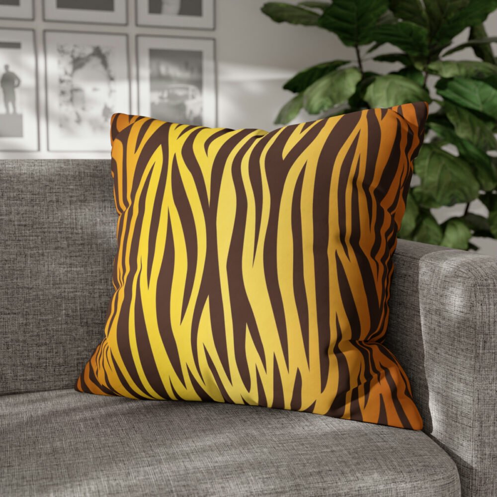 Brown Zebra Striped on Yellow Euro Pillow Shams - Image 4
