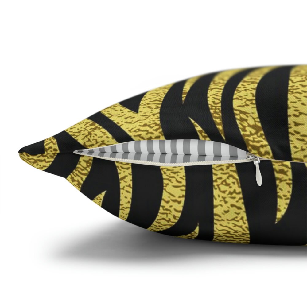 Black and Gold Zebra Striped Euro Bed Pillow Shams - Image 3