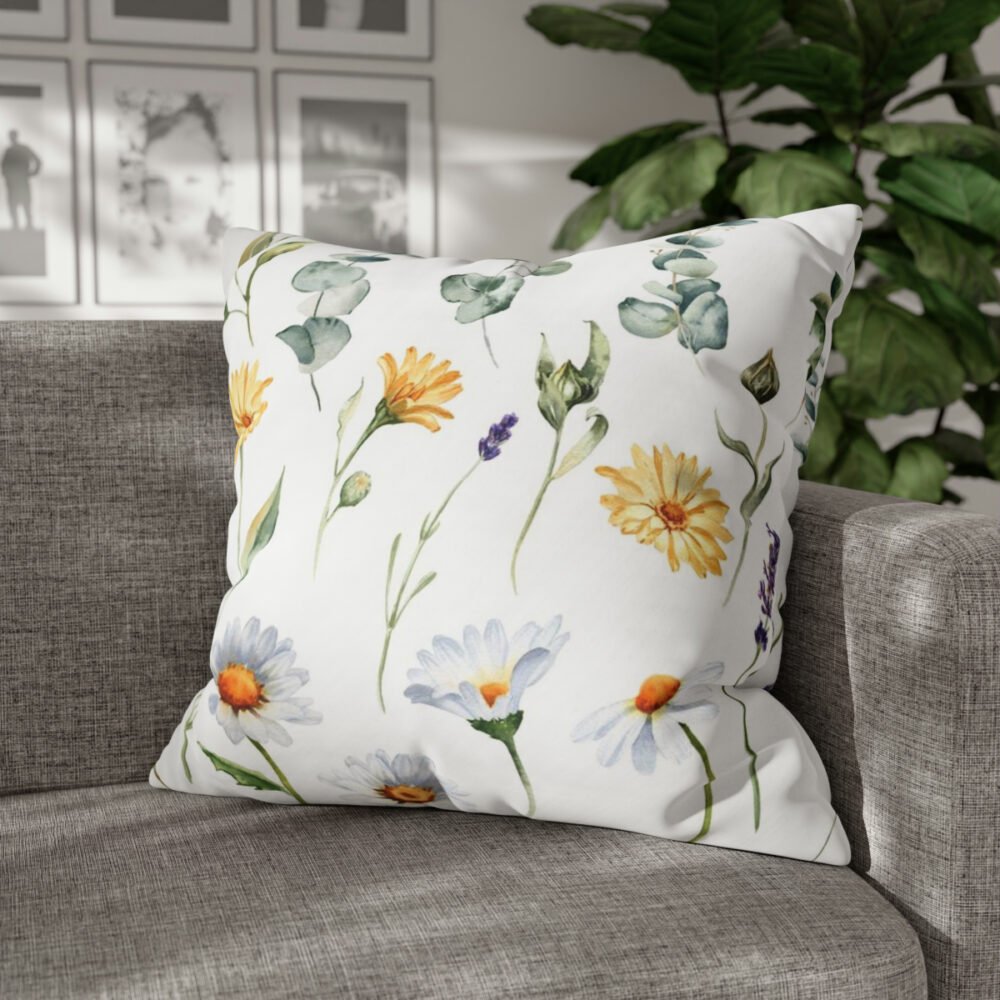 Decorative Watercolor Flowers Euro Bed Pillow Covers - Image 6