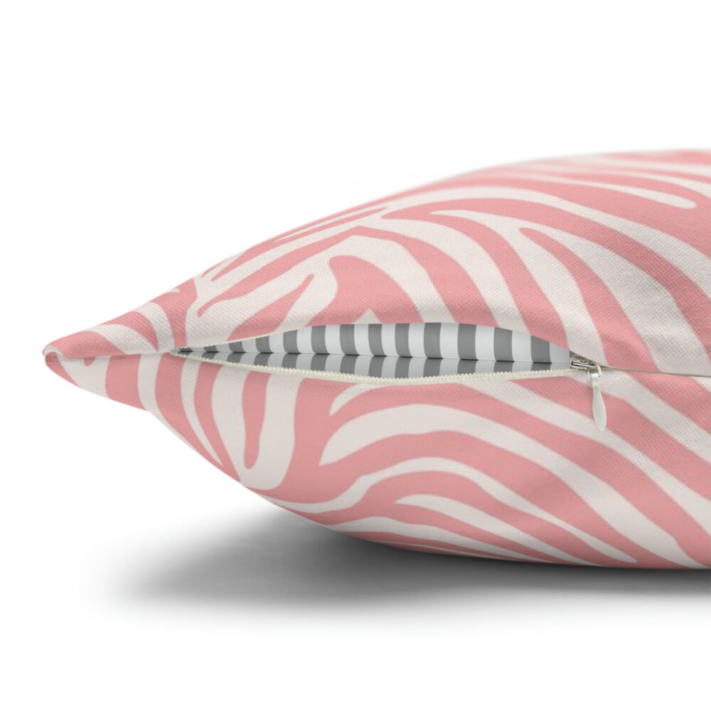 Light Pink Zebra Animal Print Euro Pillow Shams - Image 3