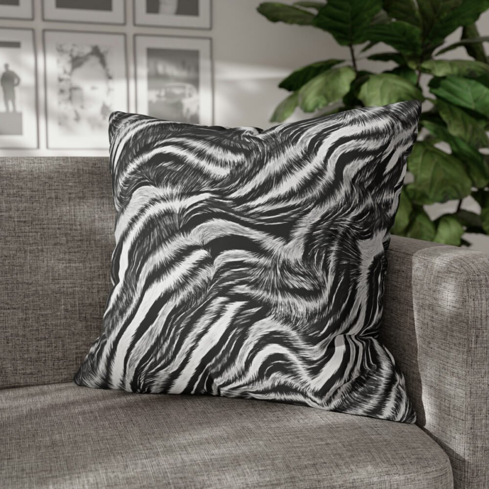 Black and White Zebra Print Euro Pillow Shams - Image 4