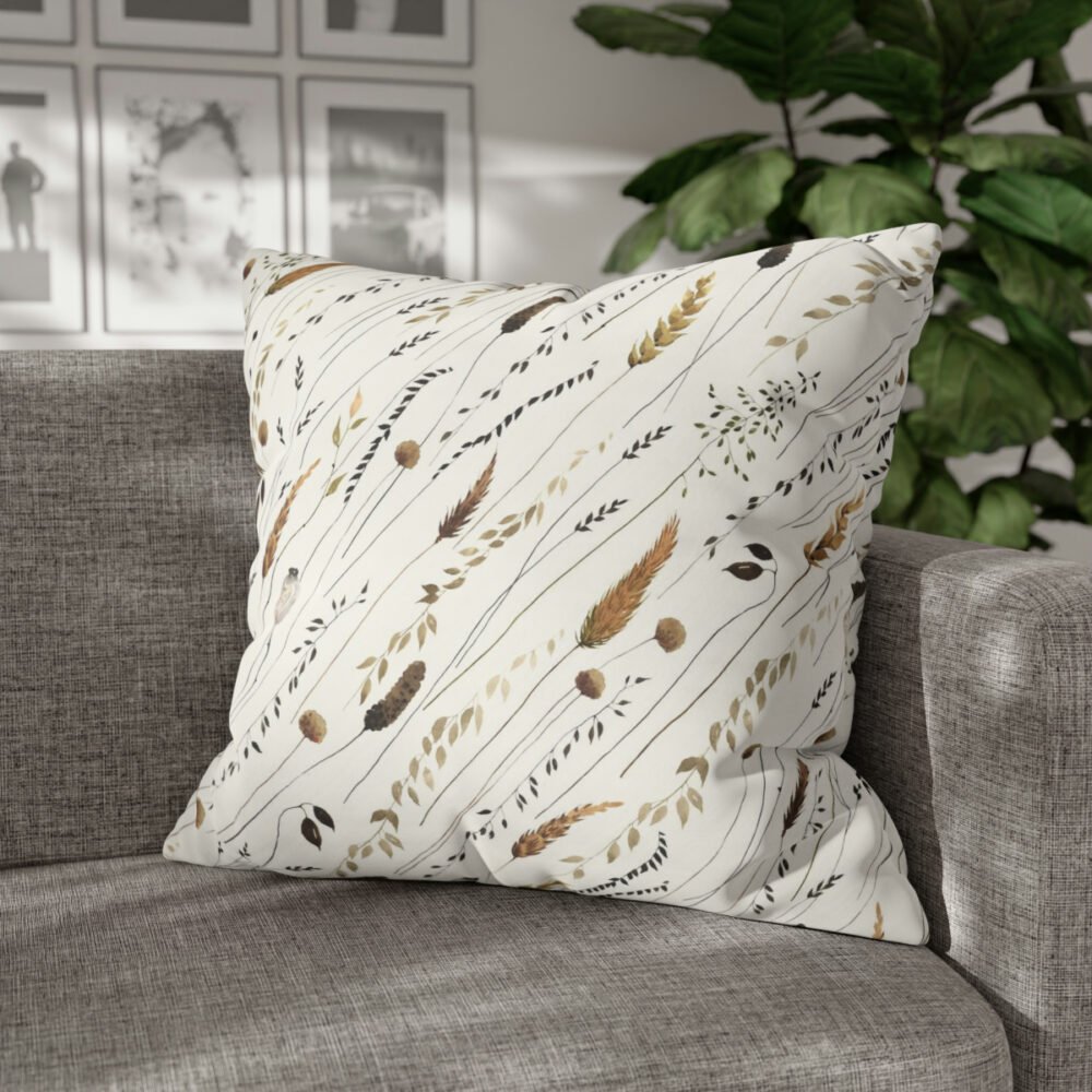 Beautiful Ivory Floral Print Euro Bed Pillow Covers - Image 4
