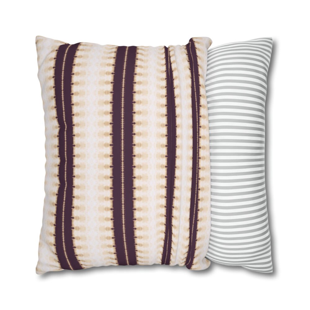 Old Hand Textured Ethnic Beige Geometric Euro Shams - Image 2