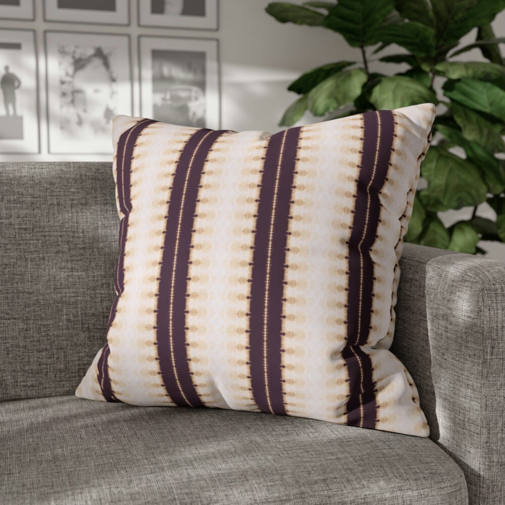 Old Hand Textured Ethnic Beige Geometric Euro Shams - Image 4