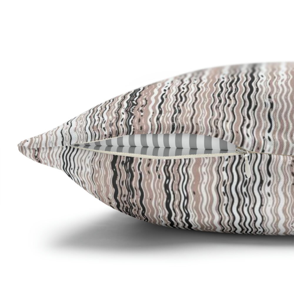 Beige Brown Smoke Gray Striped Euro Pillow Shams - Image 3
