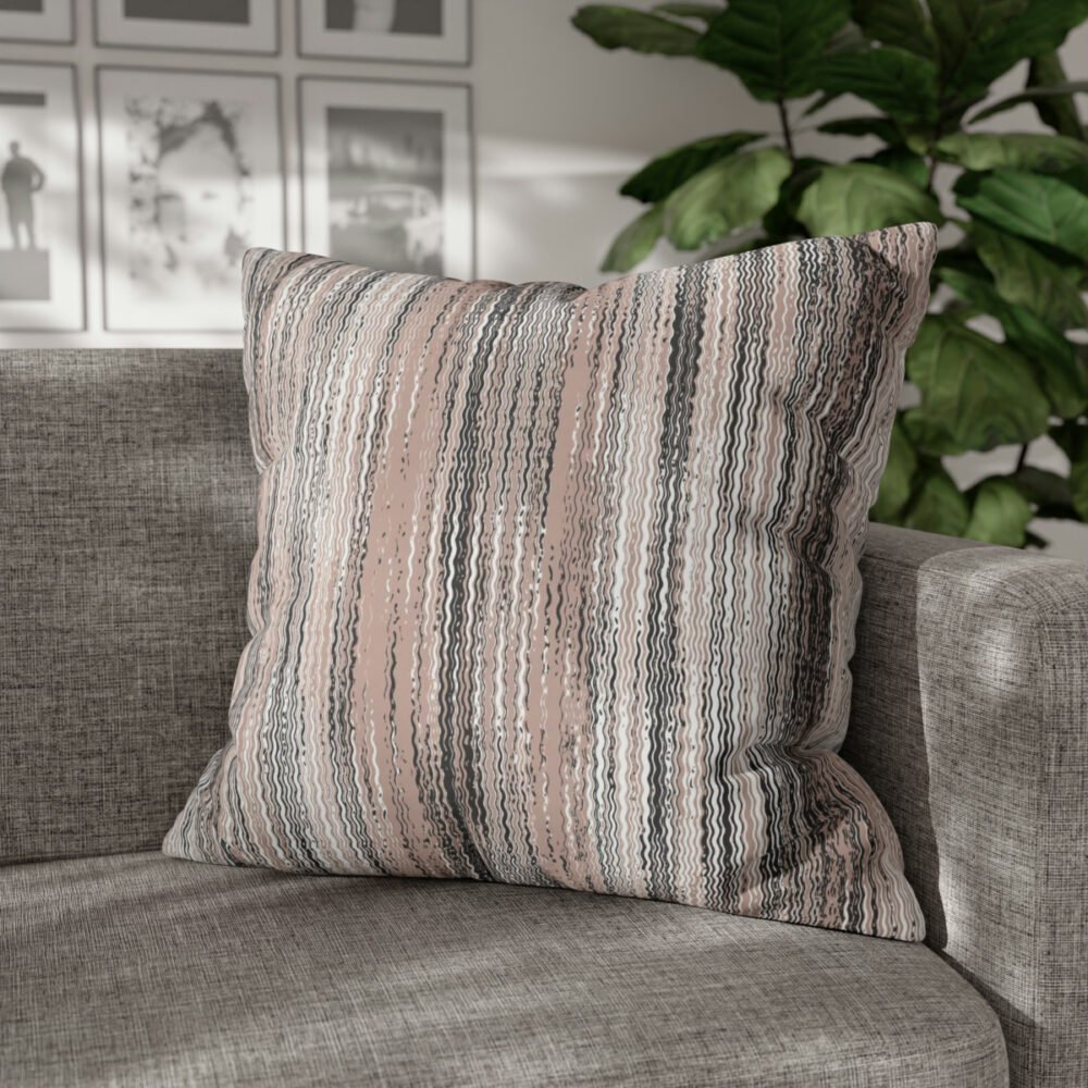 Beige Brown Smoke Gray Striped Euro Pillow Shams - Image 4