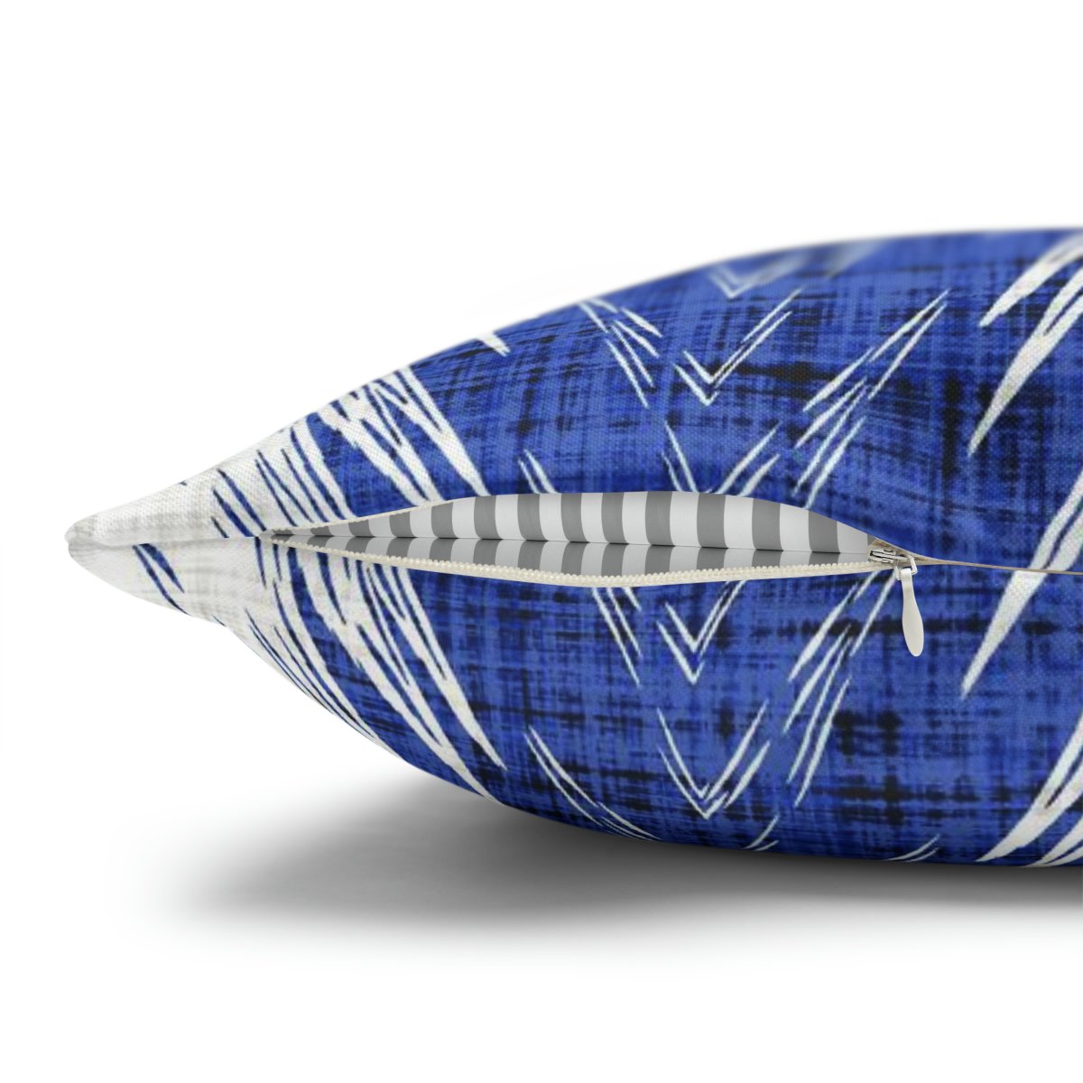 Modern Azure Blue Stripe Linen Textured Euro Pillow Shams - Image 5