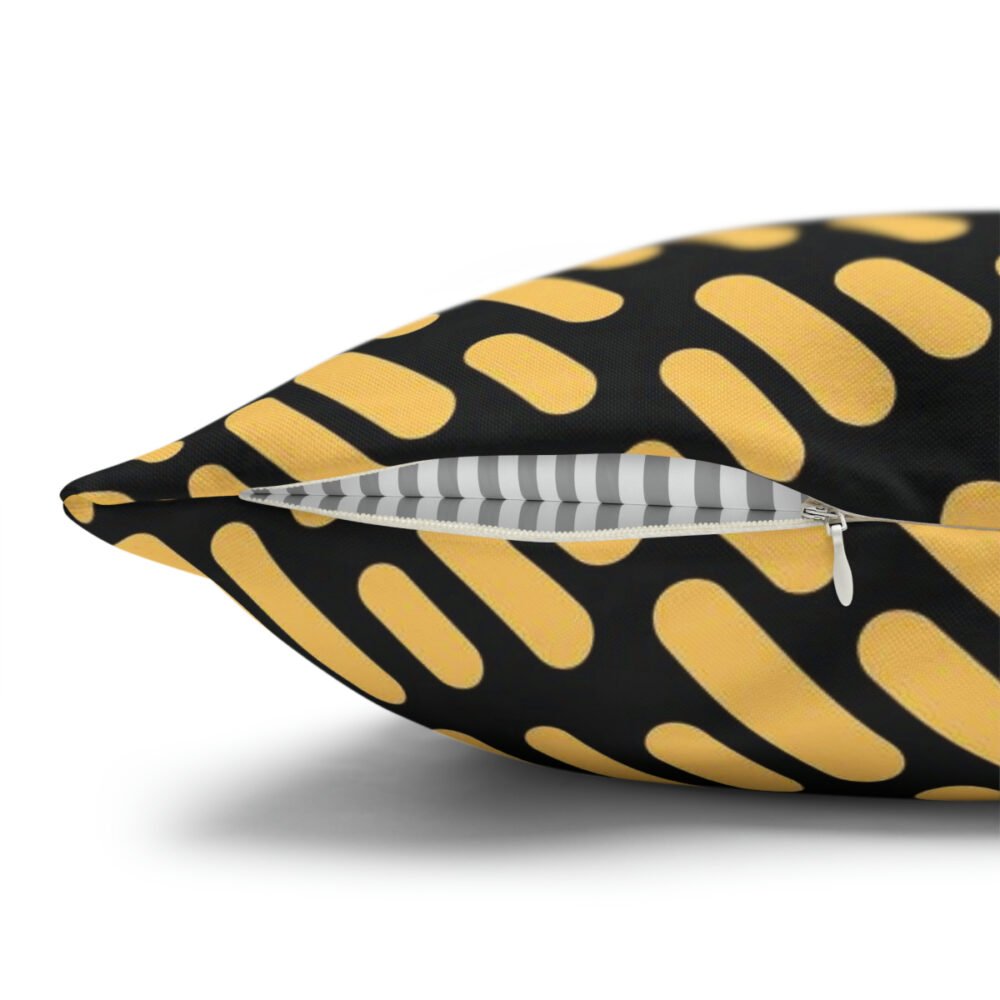 Abstract Geometric Stripes Gold n Black Euro Pillow Shams - Image 5
