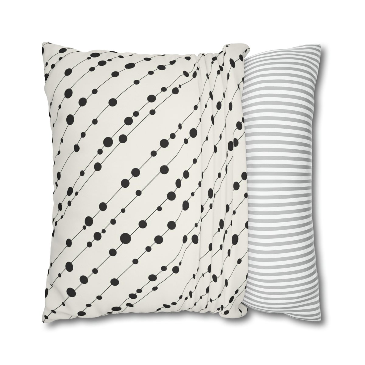 Modern Diagonal Striped with Black Circle Euro Shams - Image 2