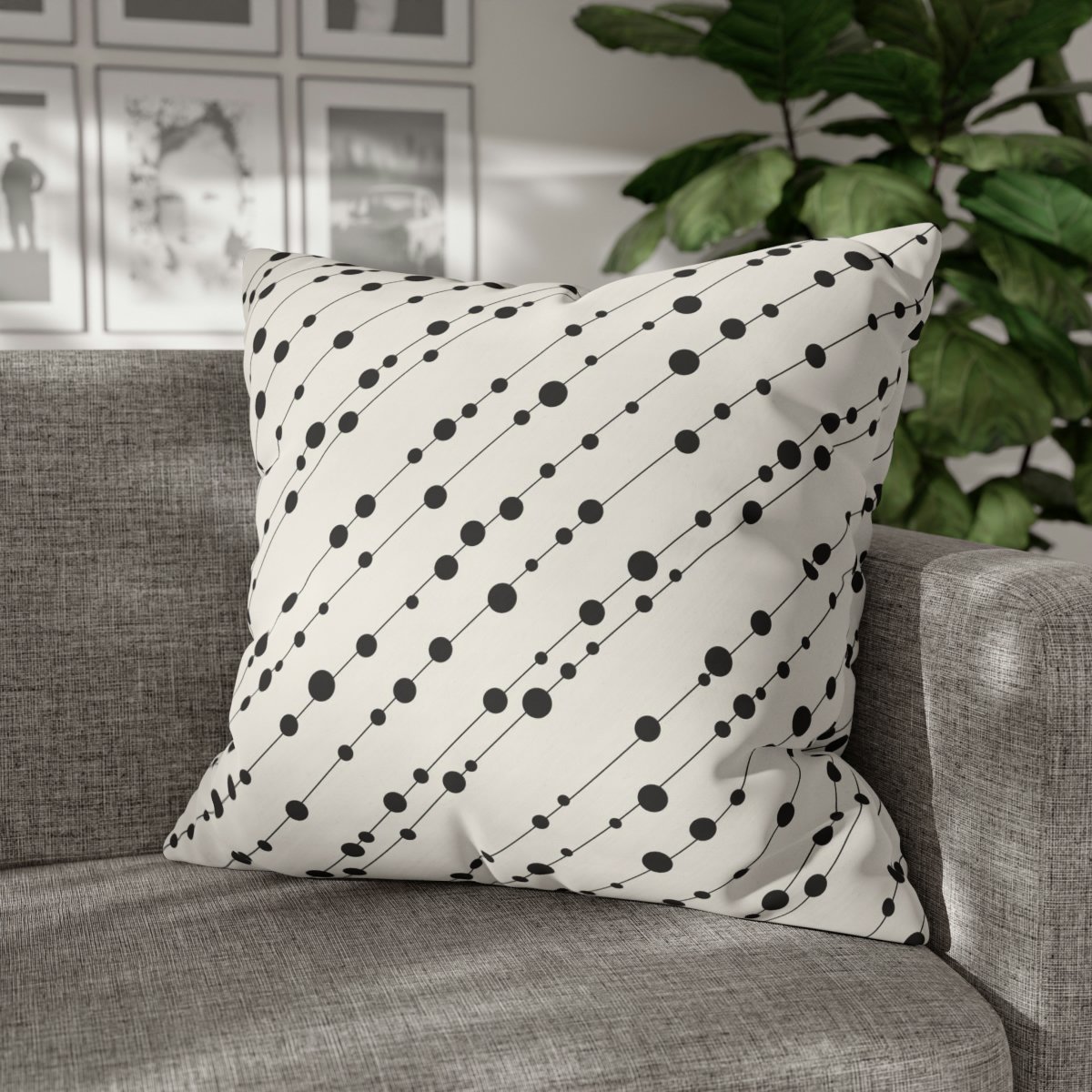 Modern Diagonal Striped with Black Circle Euro Shams - Image 4