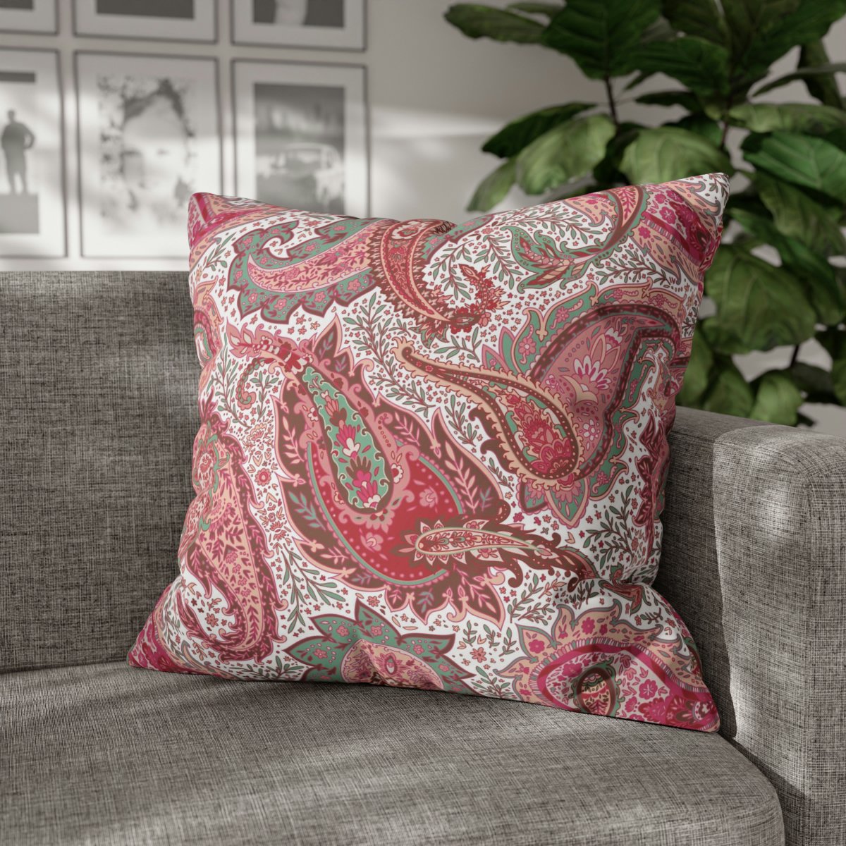 Paisley Blooming Flowers n Foliage Colorful Euro Shams - Image 4