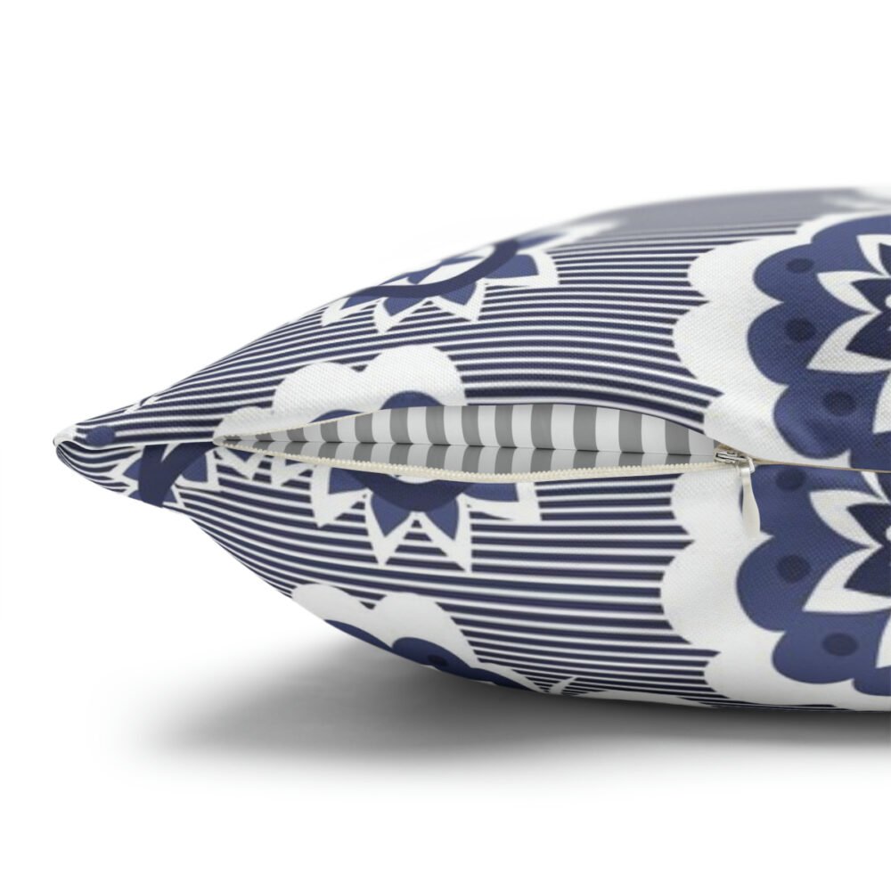 Luxury Blue Boho Paisley Fabric Euro Pillow Shams - Image 3